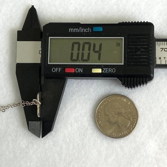 Sterling Silver 925 EFY Dainty Double Heart Pendant Necklace 18" Cable Chain - Picture 15 of 16